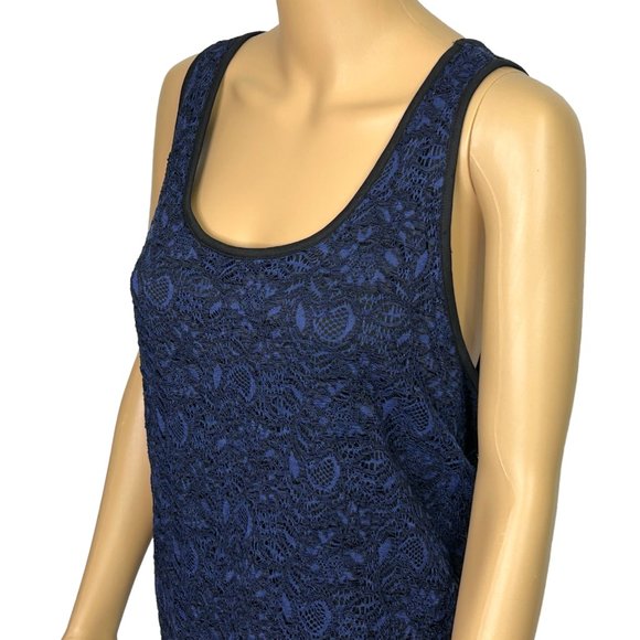 Cato Womens 18/20W‎ Navy Blue Lace Sleeveless Pullover Blouse Tank Top - Picture 5 of 9